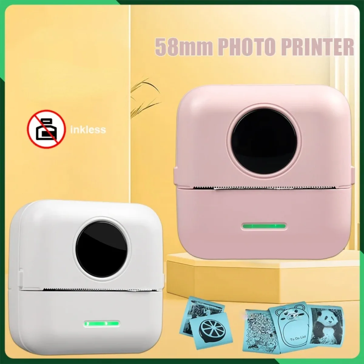 [Portable Thermal Printer] Portable Thermal Printer with Wireless, USB-Powered Mobile Printer with Thermal Printing Paper