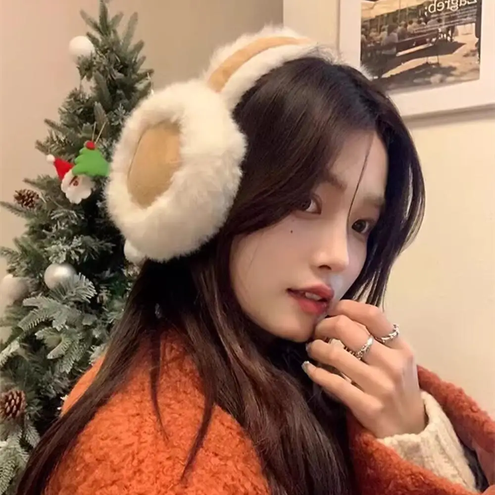 Korean Soft Plush Earmuffs Winter Fashion Outdoor Earflap For Women Foldable Ear Warmer Suede Plush Cold Protection Ear Cover