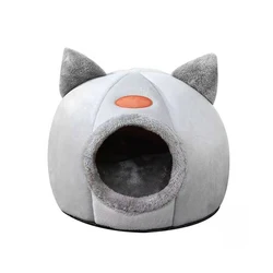 Cozy Multi-Shaped Pet Nest: Versatile and Easy-to-Clean Cat Bed - L 36x36x38cm (Light Grey)