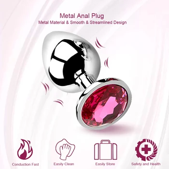 S/M/L Metal Butt Plug Round Shaped Stainless Steel Anal Toys For Gay Couple Anal Plug Stimulator Anal Sex Toys Woman Men Couples 5