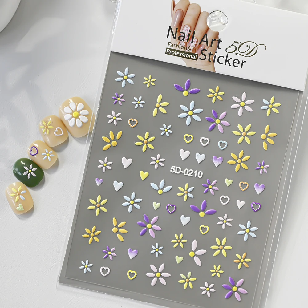 French Gradient Nail Sticker 3D - Crescent Design Nail Decal & Manicure Guide