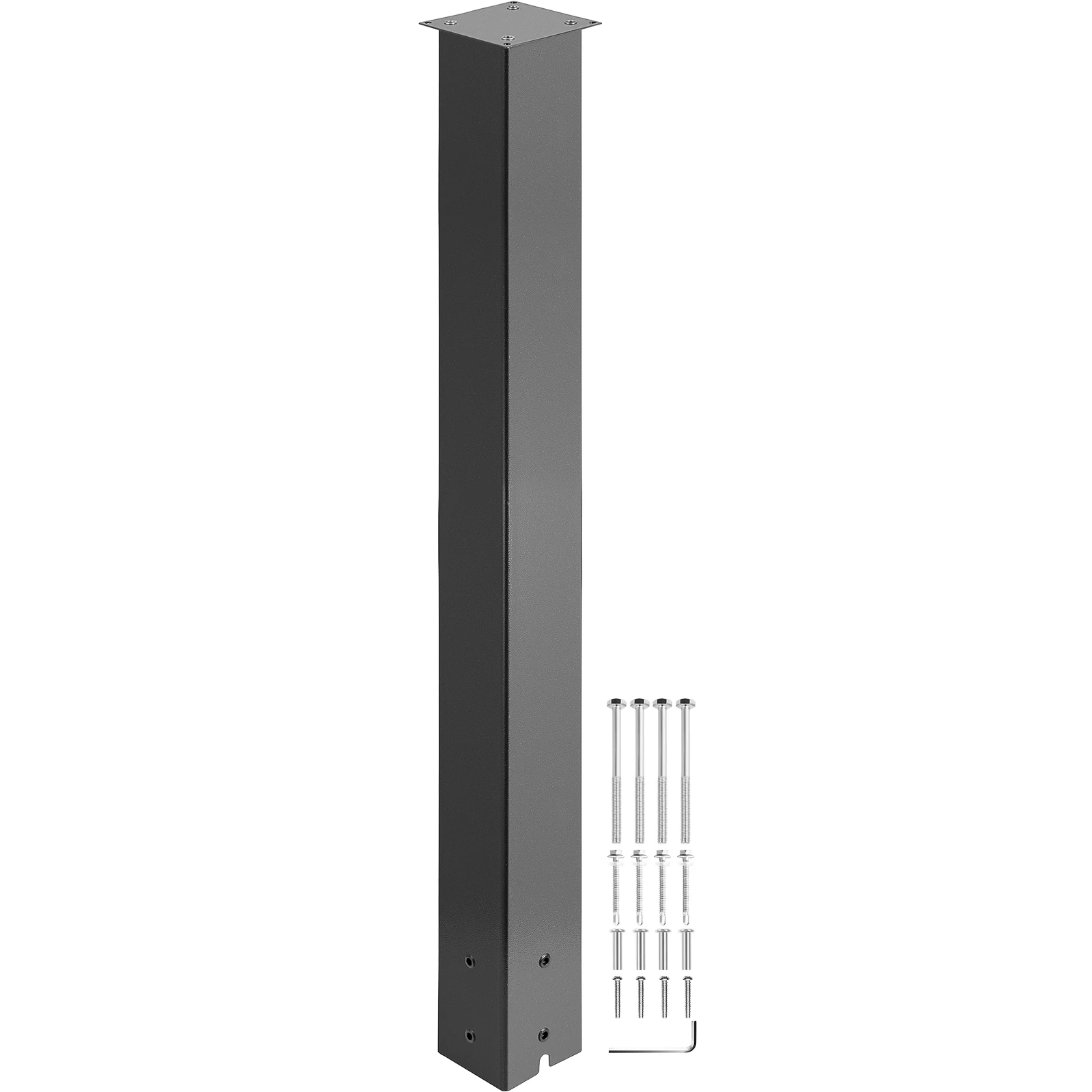 VEVOR 27"/43" Solid Mailbox Post Stand Steel Letter Box Post Granite Powder-Coated Steel With Drain Hole Outdoor For Roadside