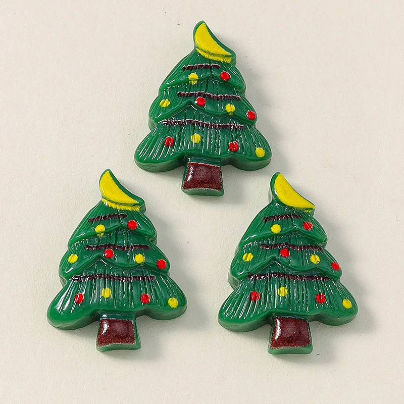 Leslie 10 Stück Neue Harz-Weihnachtsanhänger mit Hirsch, Glocke, Lebkuchenmann, Schneemann, Weihnachtsmann, Flache Cabochons für DIY-Schmuckherstellung – Detail 9