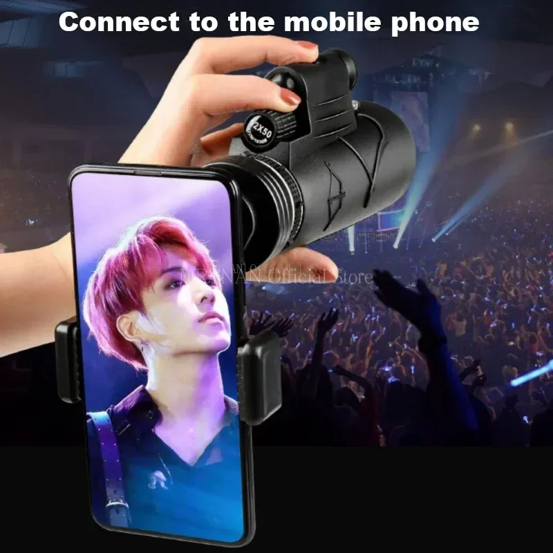 50x60 HD Zoom Powerful Monocular Telescope Portable Binoculars Long Range Telescope Hunting Camping With Tripod Phone Clip 4