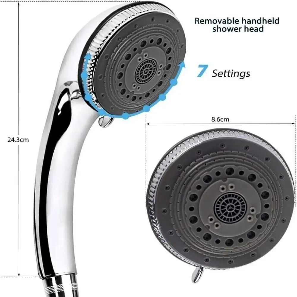 Multifunction Adjustable Shower Head 7 Modes High Pressure Filter Stainless Steel Bathroom Fixture Bathroom Accessories
