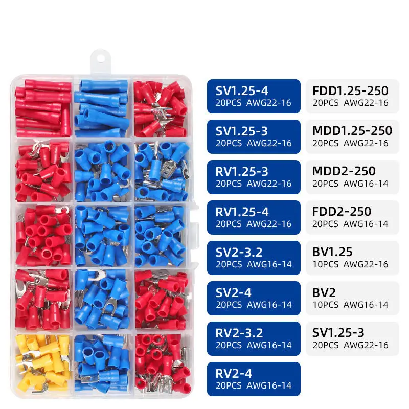 Crimping Tool SN-02C Wire Crimping Tool Set Insulated Wire Electrical Connectors Crimp-Butt, Ring, Spade, Terminals Cable Lugs Assortment Kit