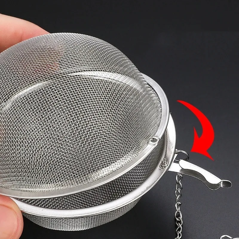 Stainless Steel Tea Ball Mesh Infuser Strainers 2pcs Tea Filter Interval Diffuser Tea Ball Loose Leaf Tea Strainer Kitchen Tools