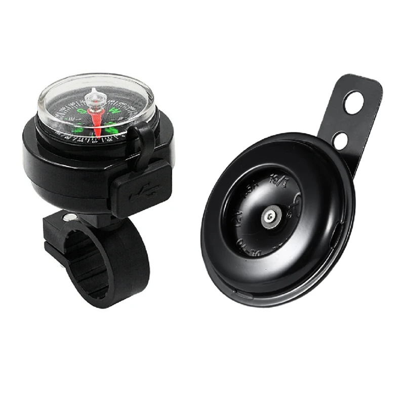 

Зарядное устройство для мотоцикла с компасом и 12 В, водонепроницаемый громкий круглый громкоговоритель 105 дБ, универсальный динамик для мотоцикла и автомобиля