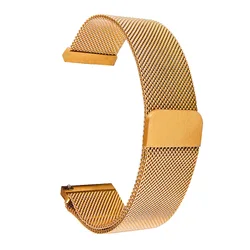 Sleek Stainless Steel Milanese Magnetic Bracelet Replacement Strap - 22mm (Orange)