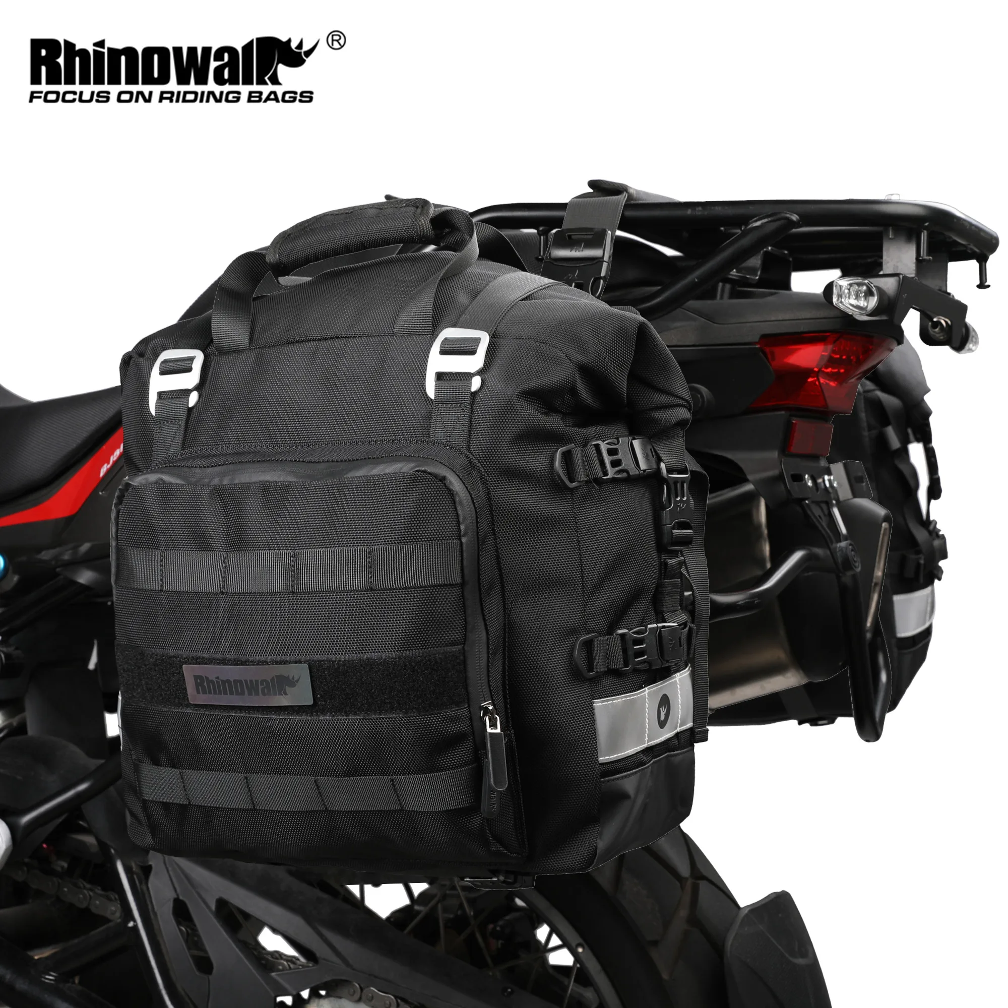 Borsa Da Sella Rhinowalk Impermeabile 14L - Per Bici, Mountain Bike, Accessori Ciclismo, Nero - Foto 9