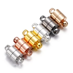 Elegant 6mm Silver/Gold Magnetic Clasp Set - 5 sets (Random mixed)