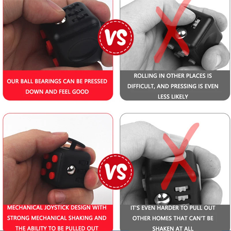 Solid Color Fidget Decompression Dice for Release Stress Autism Anxiety Relieve Adult Kids Stress Relief Anti-Stress Fingertip