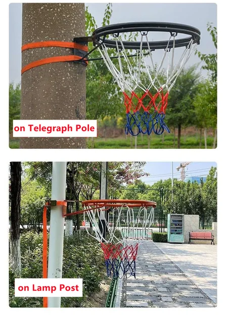 Canestro Da Basket Da Muro Haxiqiway - Anello 32cm Con Rete, Per Esterno E Giardino - Foto 6