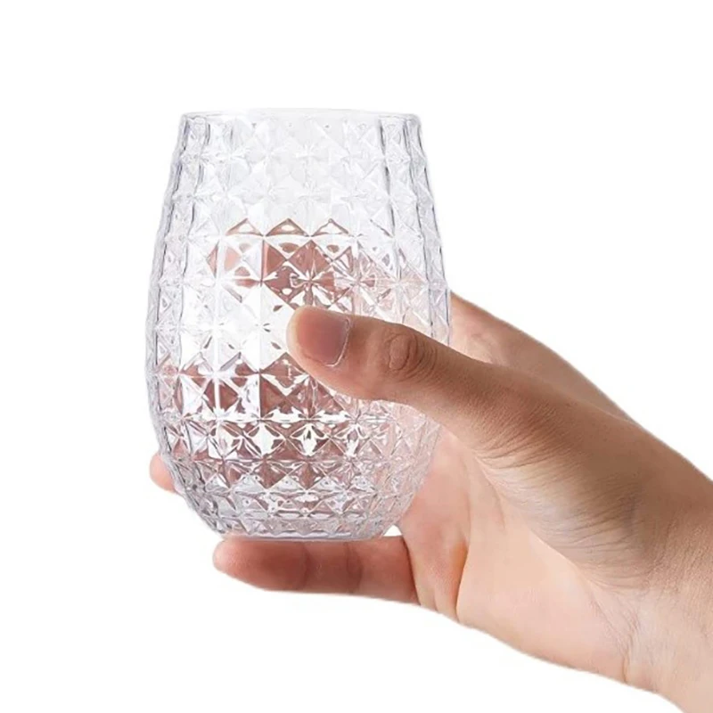 Wine Glasses Whiskey Cocktail Juice Drinking Plastic Cups - Unbreakable