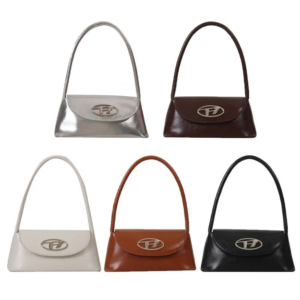 

Letter PU Leather Shoulder Bag Large Capacity Handbag Ins Pillow Underarm Bag Coin Purse Wallet Makeup Lipstick Bag