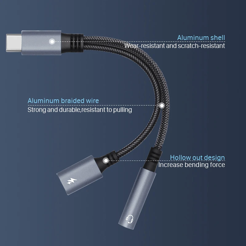 USB To 3.5mm Adapter Type C To 3.5mm Adapter Type C Aux Adapter Type C Adapter Type C To Aux Adapter Audio Earphone Converter Audio Headphone Adapter 3.5mm Audio Adapter Type C 2 in 1 USB C To 3.5mm and PD Fast Charging Jack Audio Sound Card For Iphone 15 15Pro 15Pro Max