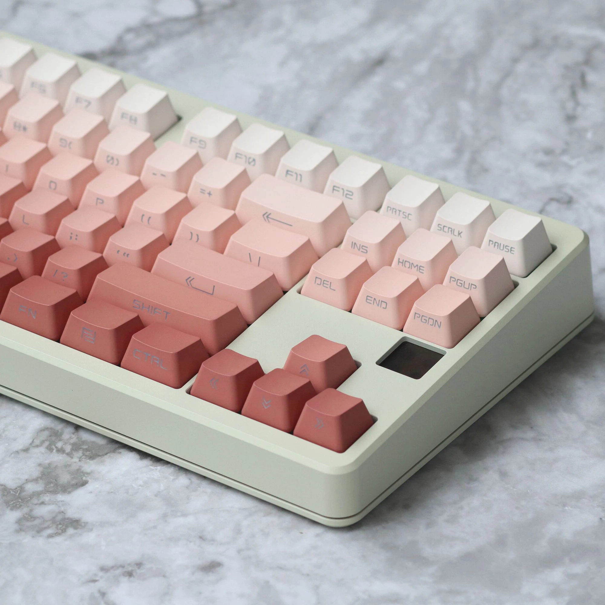 Conjunto Gradiente pó Blusher Chave Tampões Pbt Lado Superior Backlit Keycaps Corante Subbed Oem Perfil Keycap para 68 84 87 104 Mx1.0 6.0 8.0 1 - Imagem 3