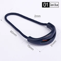 Colorful PVC Zipper Pull Cord Set - Versatile Accessory - 10PCS (Dark Blue)