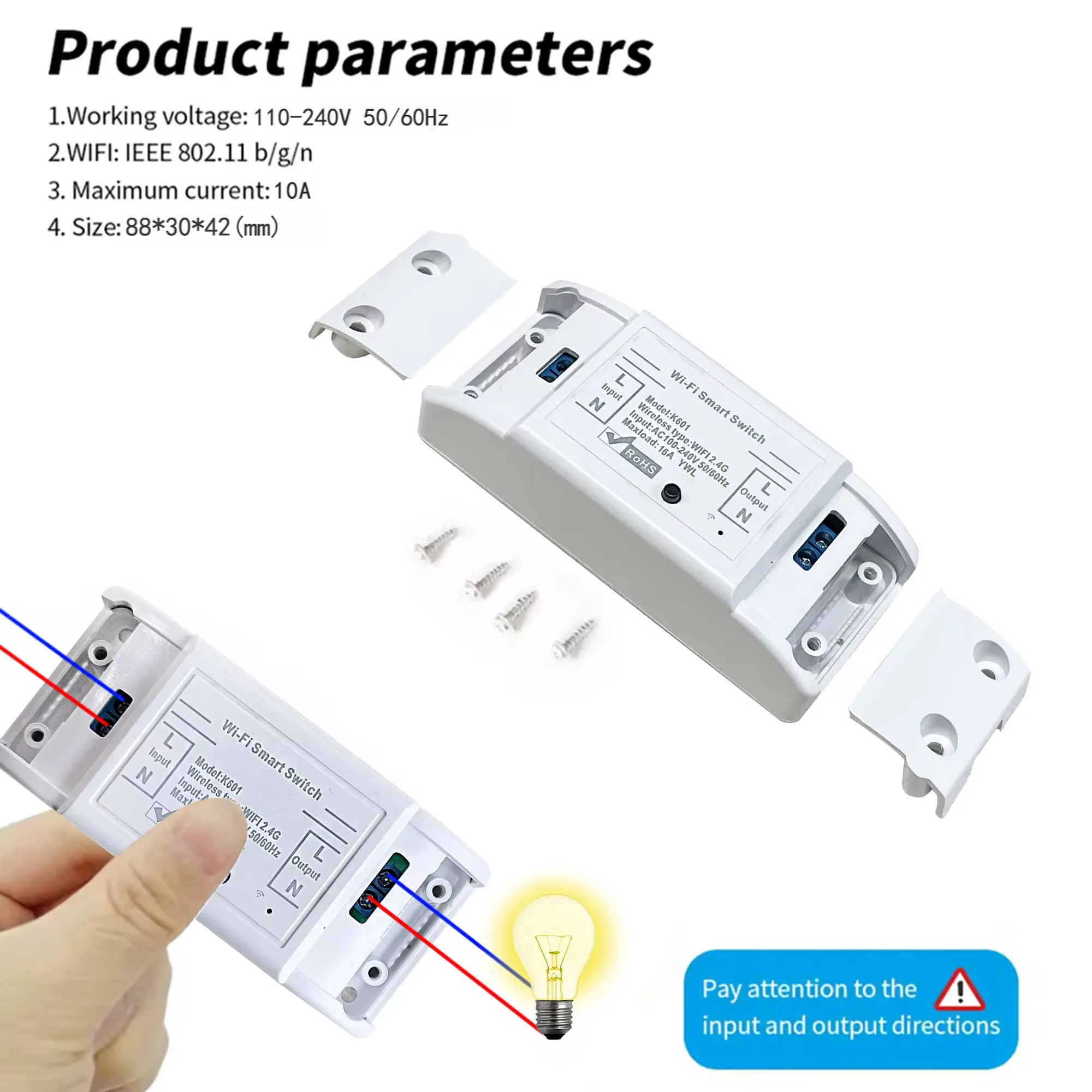 Tuya Smart WiFi Light Switch RF 433MHz 1/2/3 Gang Wireless Wall Switch 16A Relay Voice App Control Alexa Google Home Smart Life