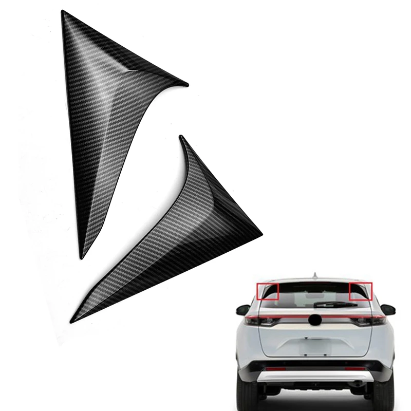 Car Rear Window Spoiler Side Wing Trim Cover Decorate For Honda HRV HR-V Vezel Carbon Fiber