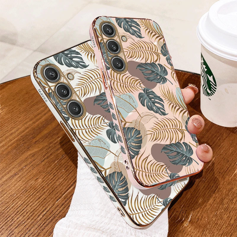 Luxurious Textured Leaf Design Phone Case