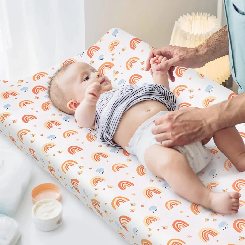 Baby Touch Table Wash Cover Massage Table Soft Knit Printed Wash Cover Diaper Detachable Cloth