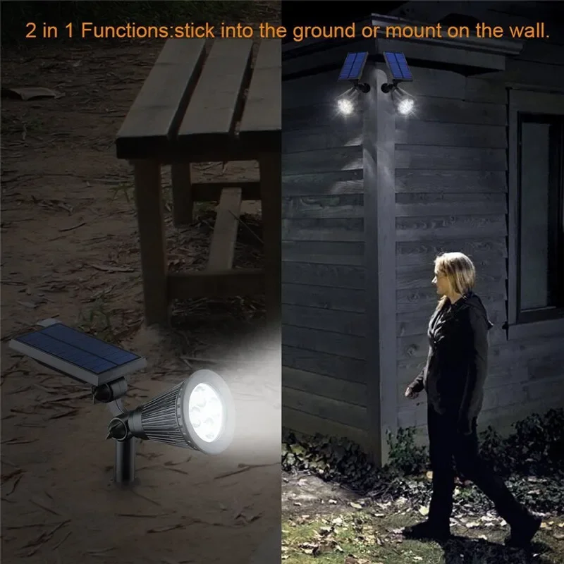 7LEDs Solar Spot Lights Brightness Adjustable,IP65 Waterproof Floor Mounted Lawn Lamp,for Landscape,Courtyard,Garden Decoration