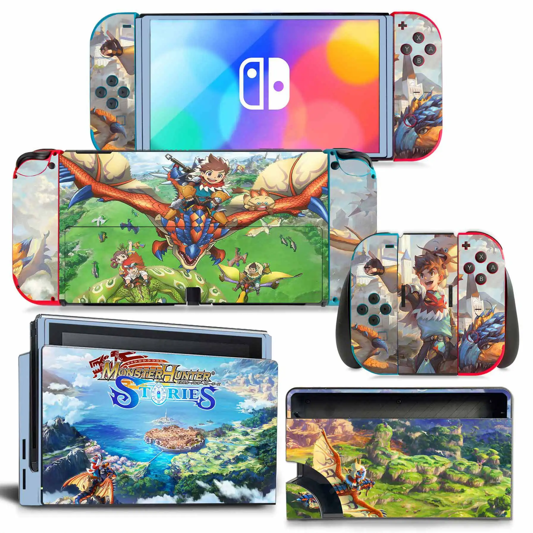 Per Interruttore Oled Monster Hunter Pvc Pelle Vinile Adesivo Decalcomania Copertura Console Dualsense Controller Antipolvere Adesivo Protettivo