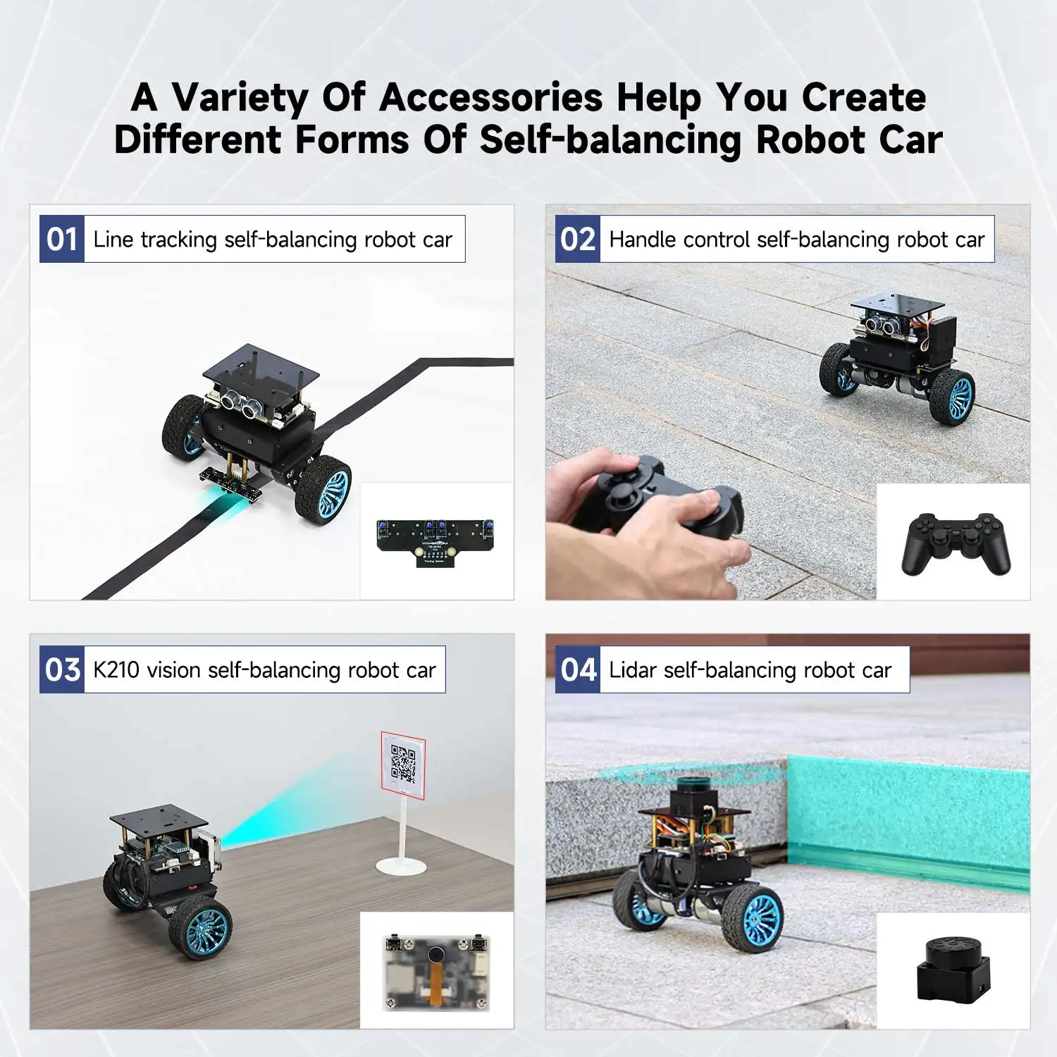 Yahboom STM32 Self-Balance Robot Car Expansion Accessories Kit Educational Smart Toy Parts Tools for DIY Electronics Projects