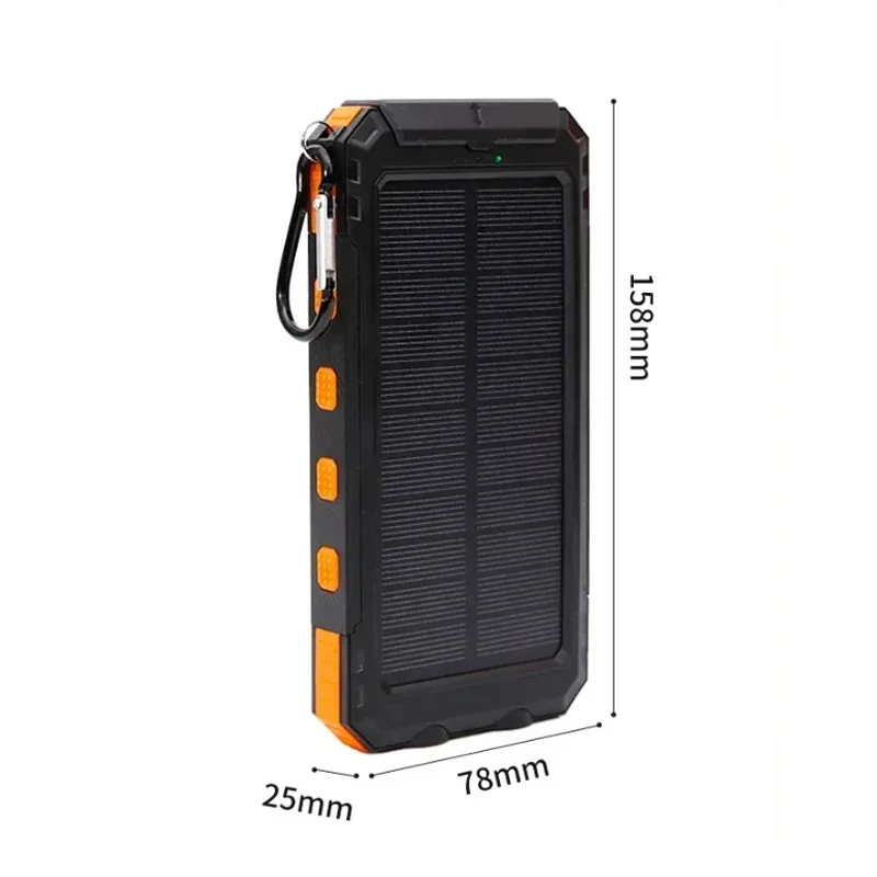 20000mAh Solar Power Bank Portable Large Capacity Charger Compatible with IOS Android USB-A and USB-C Fast Charging 2