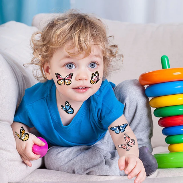 Pegatinas de tatuaje para niños, tatuajes temporales impermeables