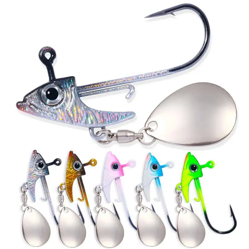 

Fishing Jig Hook 7.5~15g Triangle Jig Head Barbed Fishing Hooks Soft Worm Lure with Sequins Spoon Bionic Fish Head Fishing Hook