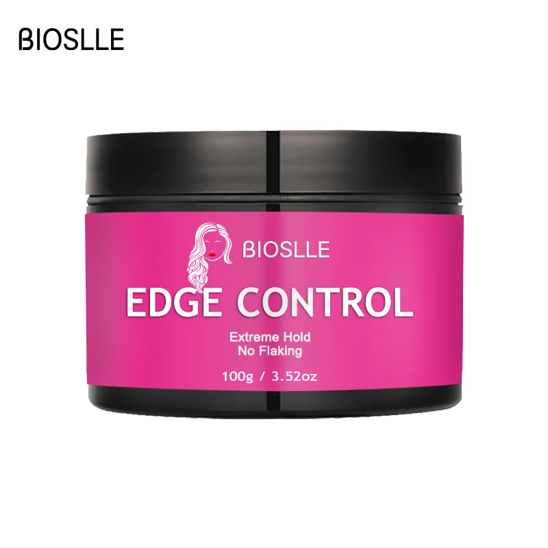 BIOSLLE 100g 3.52oz Hair Oil Wax Cream Edge Control Refreshing Long-lasting Hair Finishing Cream Anti-Frizz Hair Fixative Gel Ha