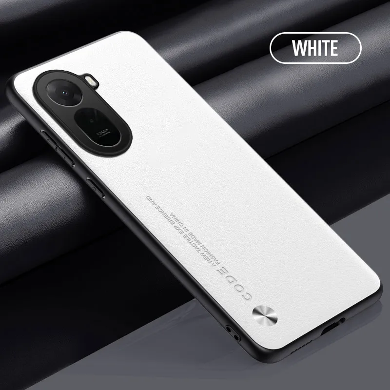 Leather Shockproof Phone Case with Camera Protection and Soft Silicone Bumper