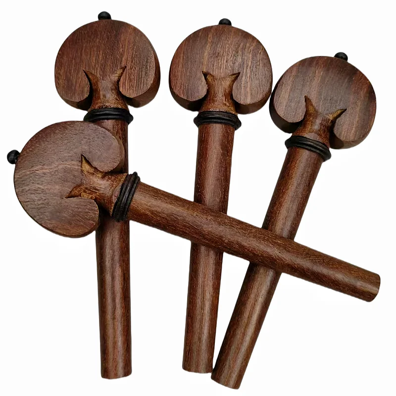 4/4 professional Carved Cello Peg Winder String Tuning Pin Ebony Rosewood 4pcs High Quality Cello Pegs Accessories