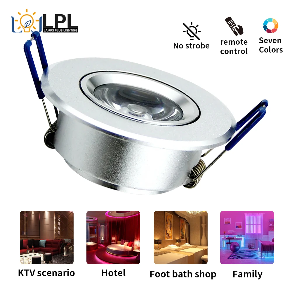 

LED Spotlight Multicolor Lighting 24 Key 3W RGB Dimmable with Remote Remote Control Atmosphere Downlight