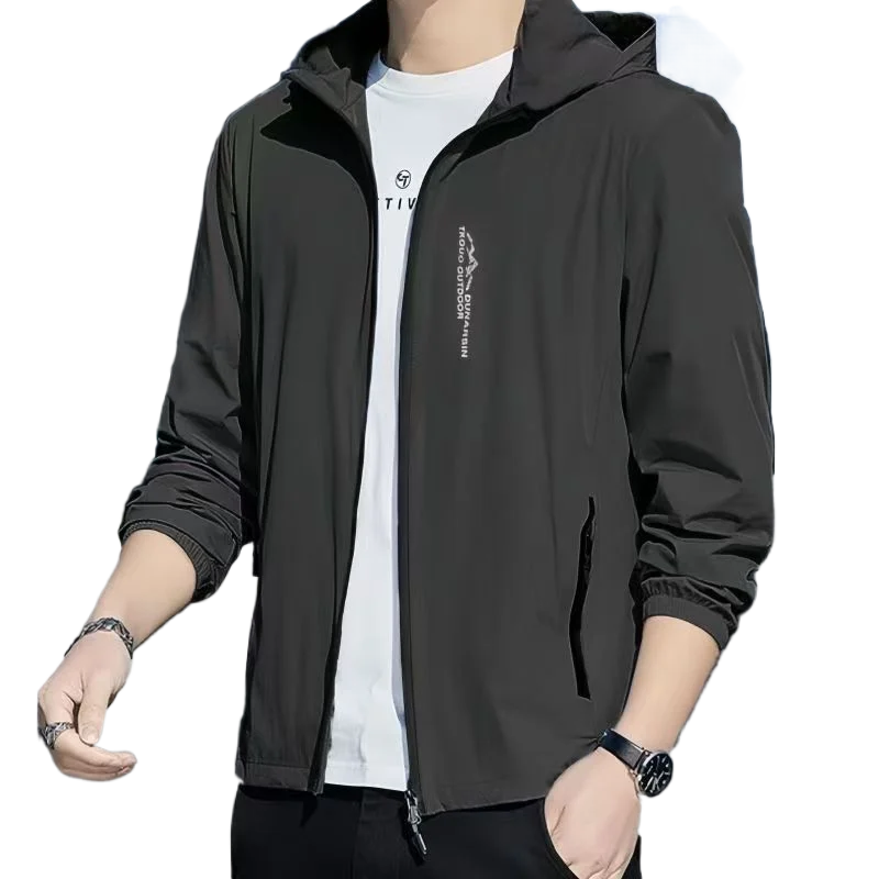Korean Style Sun Protection Hoodie Jacket for Men Thin Breathable UV Shield Outdoor Windbreaker Fishing Hiking Sun Jacket Unisex