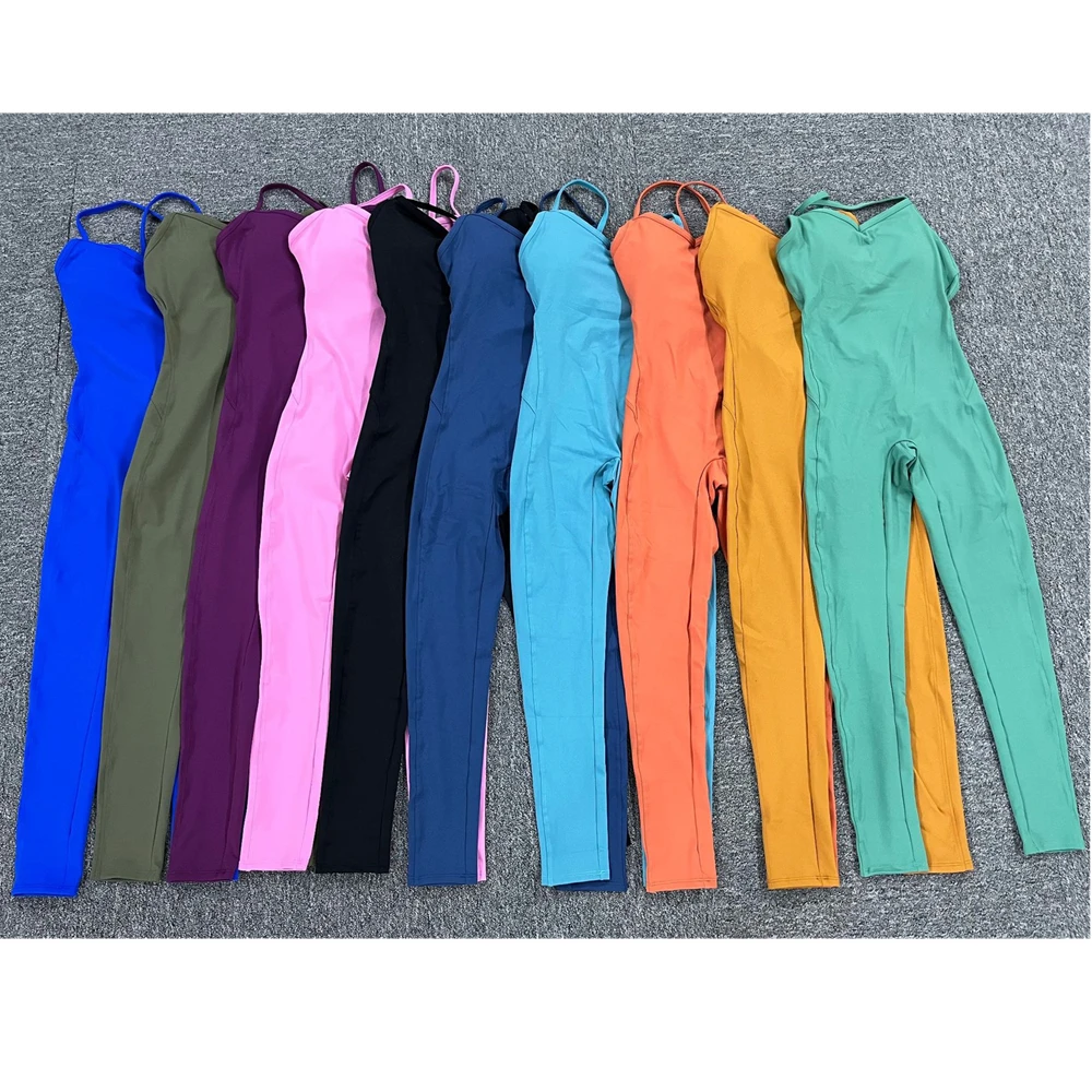 Fitness Jumpsuit Backless Sports Woman Lycra One Piece Jumpsuit Shorts Gym Workout Clothes For Women Sportswear