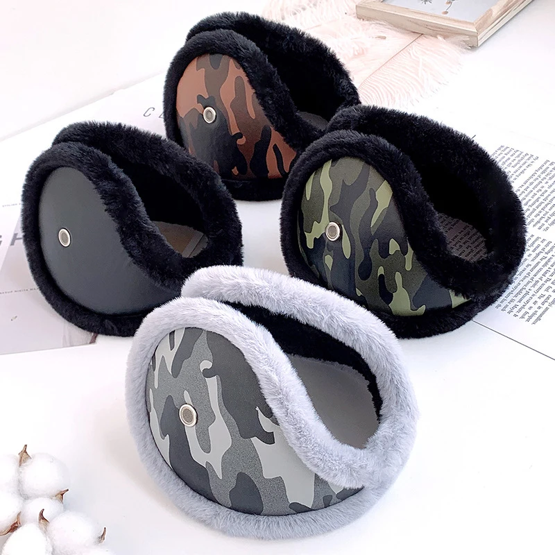 

Winter Windproof Earmuffs Men Women Fashion Camo Ear Cover Outdoor Cycling Skiing Warm Fleece Ear Muffs Thicken Plush Earlap