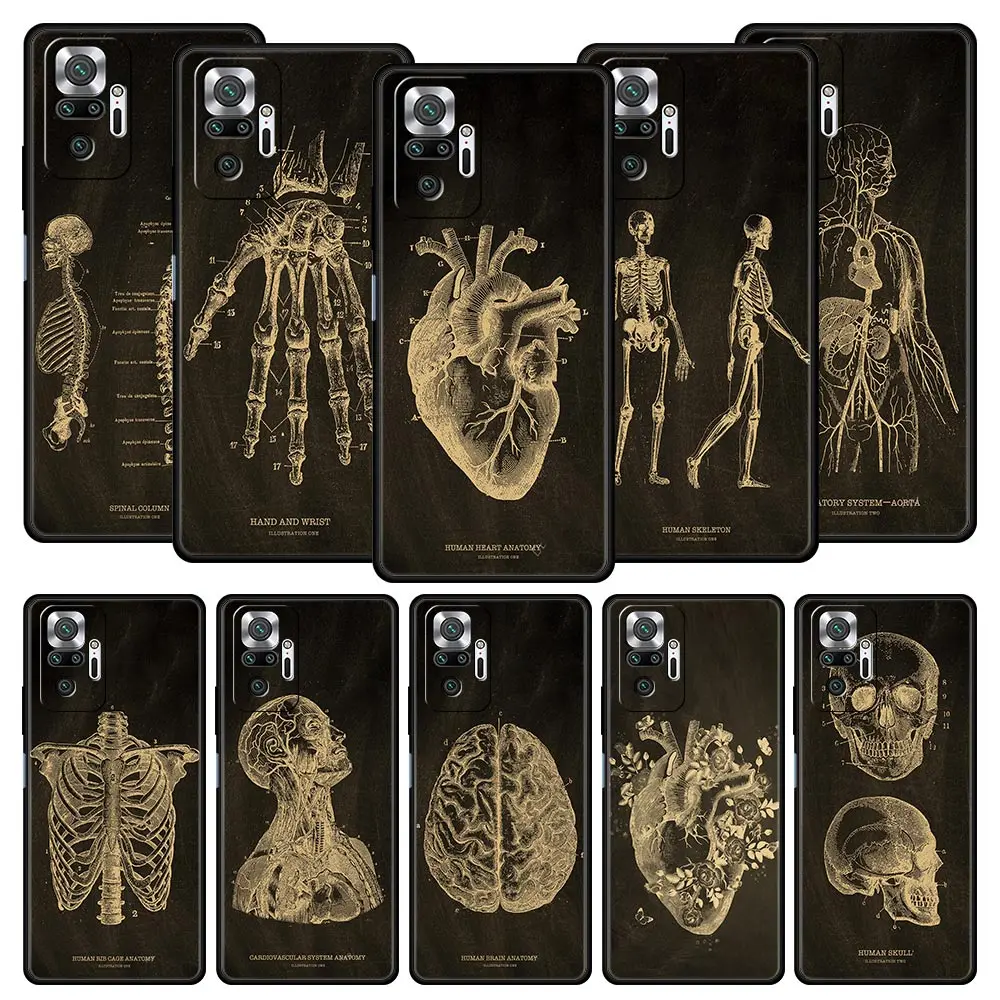 Anatomy Skeleton Chalkboard Heart Design Phone Case