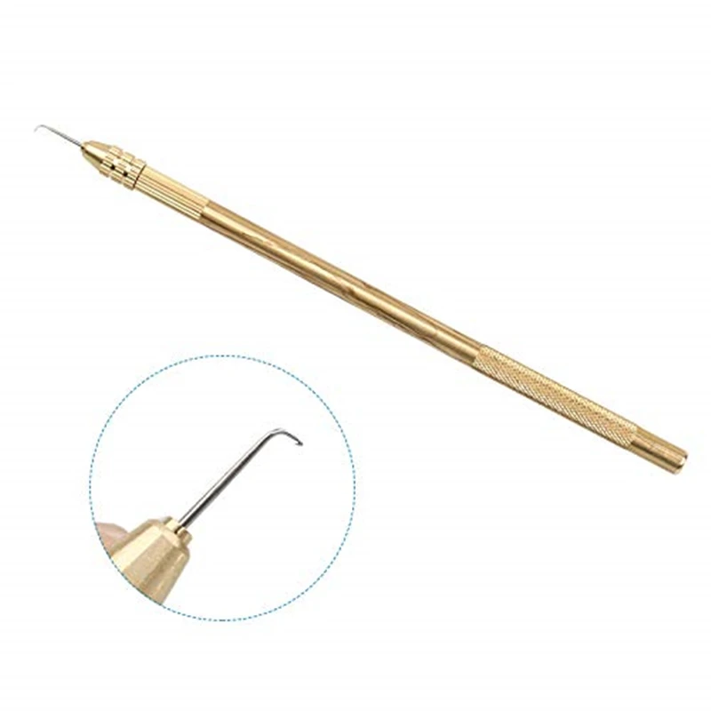 Lace Wig Needles Set Brass Holder 4 Sizes Stainless Steel Making/Repairing Lace Wigs