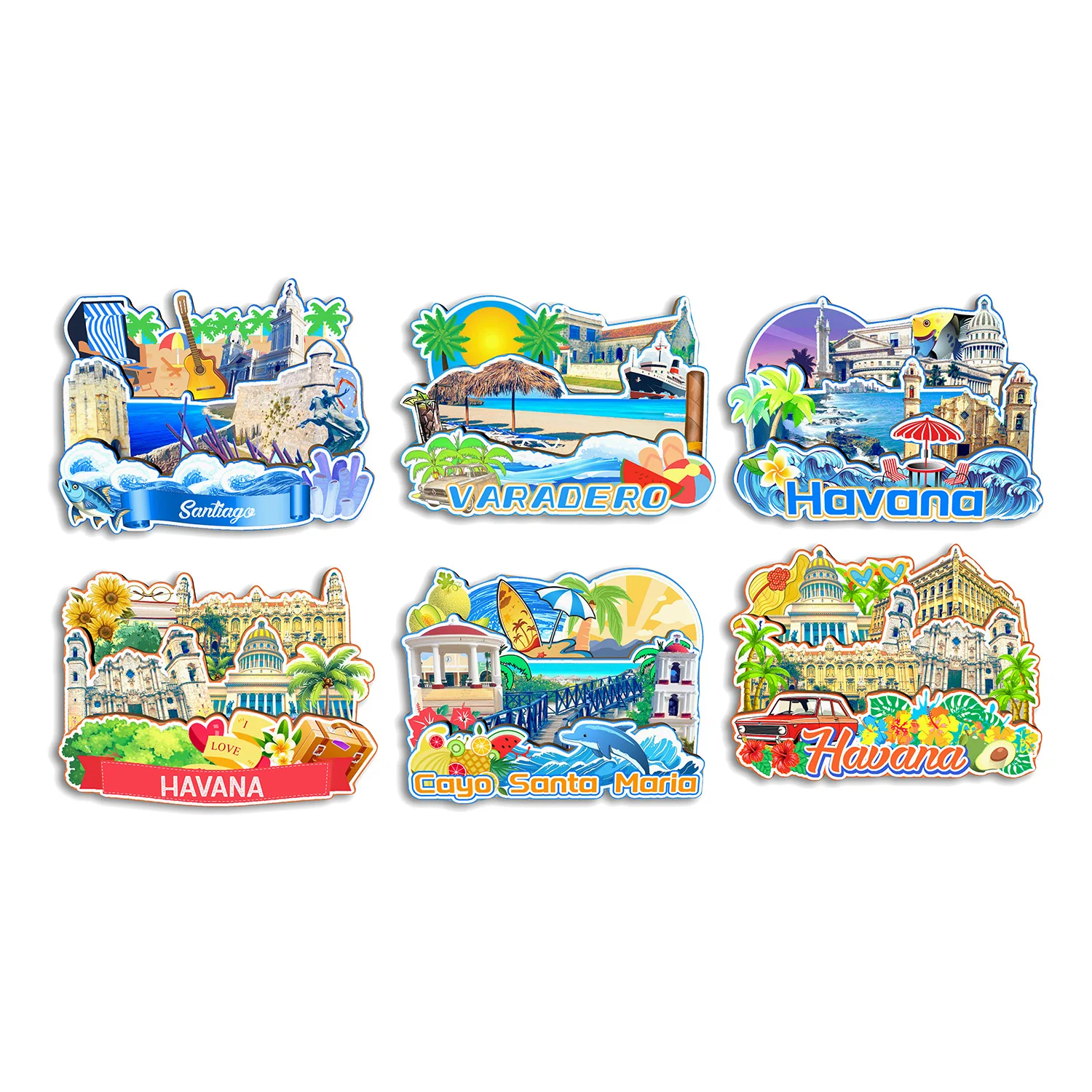 Havana Varadero Santiago Cayo Santa Maria Cuba Fridge Magnet Travel Souvenir Gift Handmade Decorative