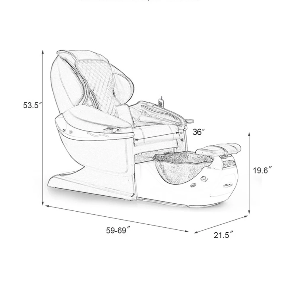Modern Luxury Beauty Nail Salon Electric Pipeless Whirlpool Foot Spa Full Body European Touch Massage Manicure Pedicure Chair 2