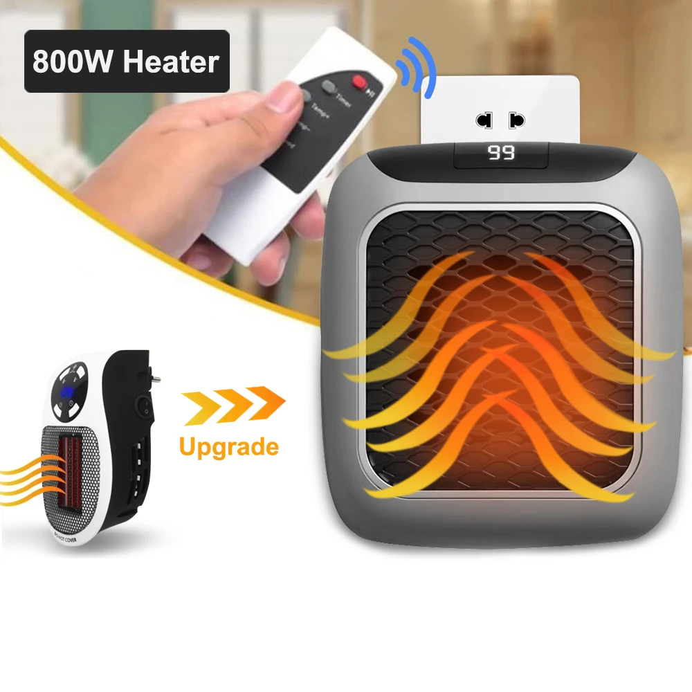

Portable Mini Heating Fans Indoor 800W Electric Heater Room 110V/220V Remote Control Wall Heaters Stove Radiator Warmer Machine