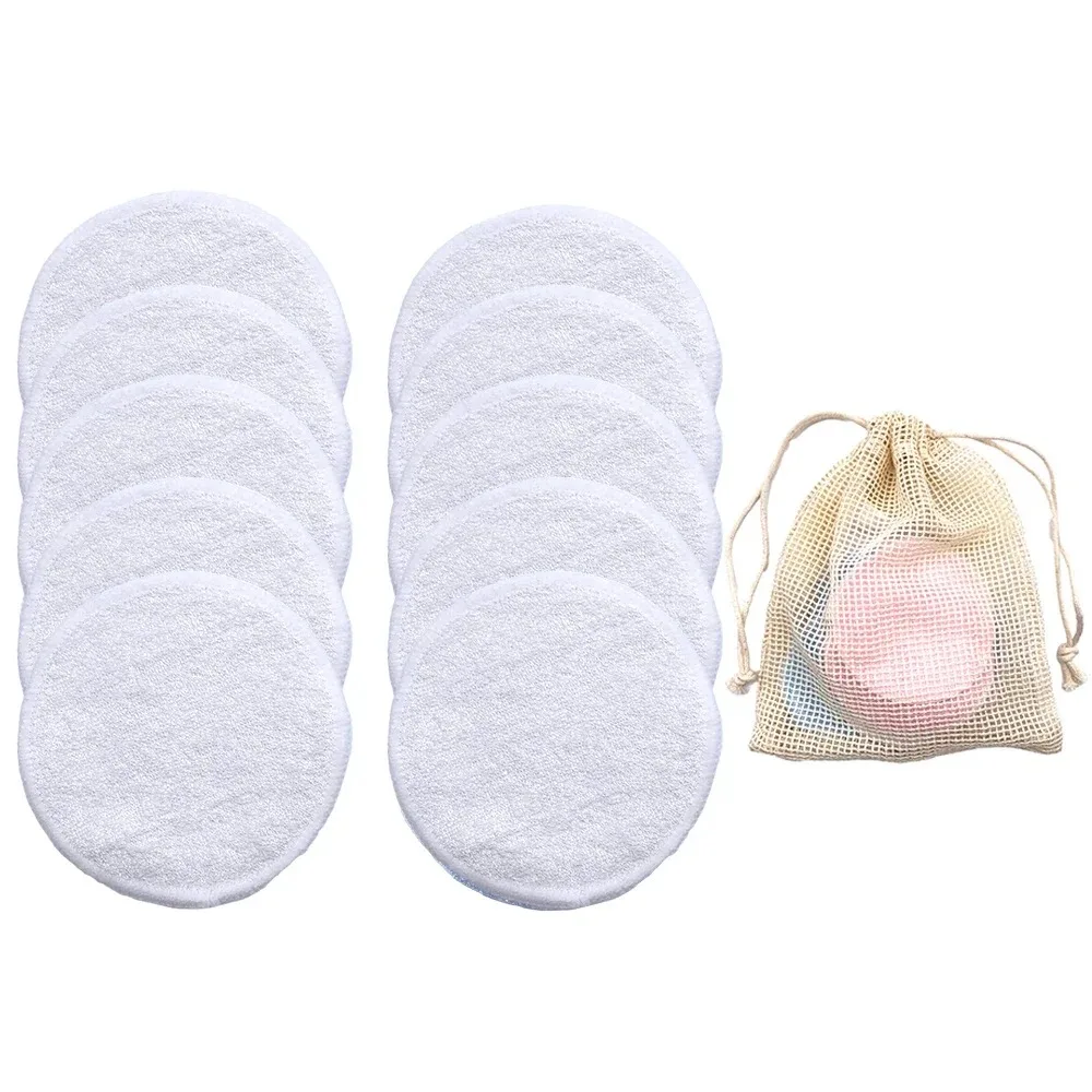 10PC Reusable Makeup Remover Pads Washable Round Bamboo Make Up Pads Cloth Nursing Pads Skin Cleaning SkinCare Tools