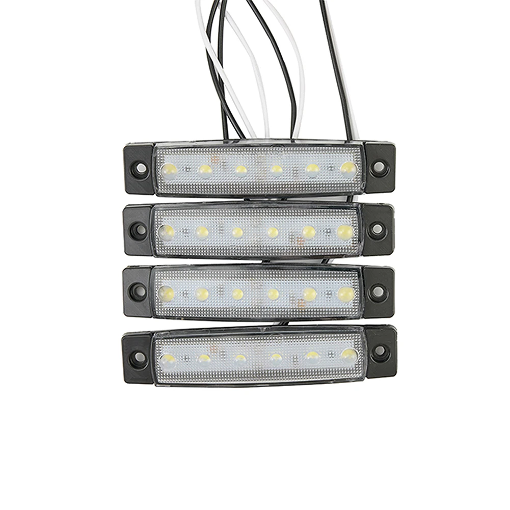 

4pcs Marine White 6LED Side Marker Light 12V-24V Waterproof And Safe For Trucks And Trucks Super Bright Practical Light Strip