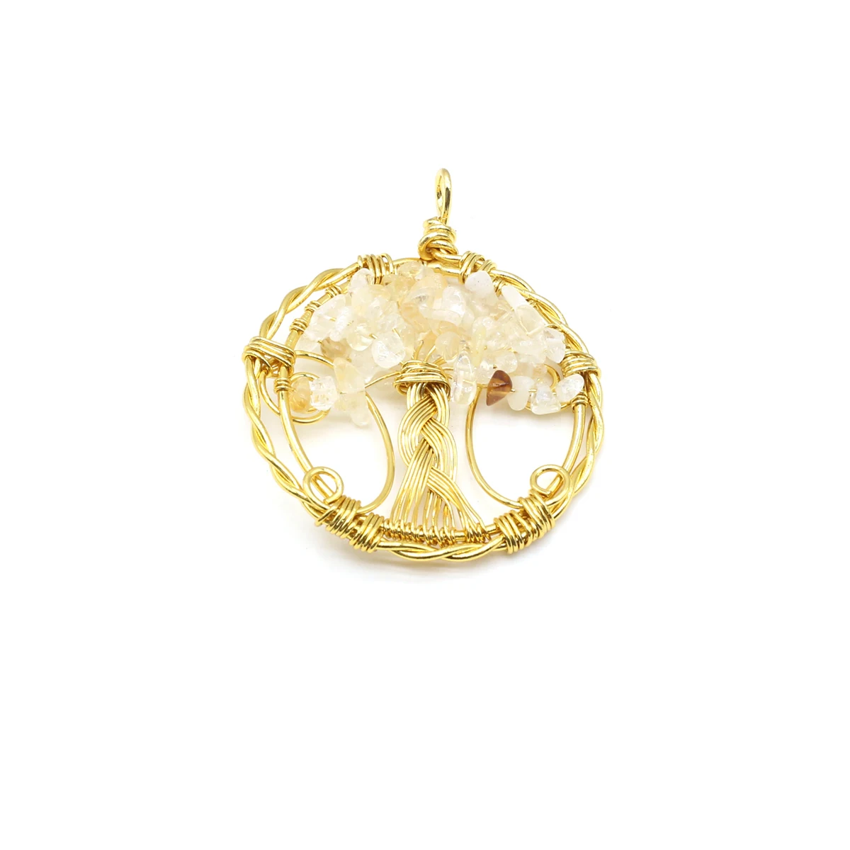 4 PCS Wholesale Natural Crystal Agate Life Tree Shaped Gravel Pendant DIY Jewelry Making 7 Chakra Necklace Accessories Gift