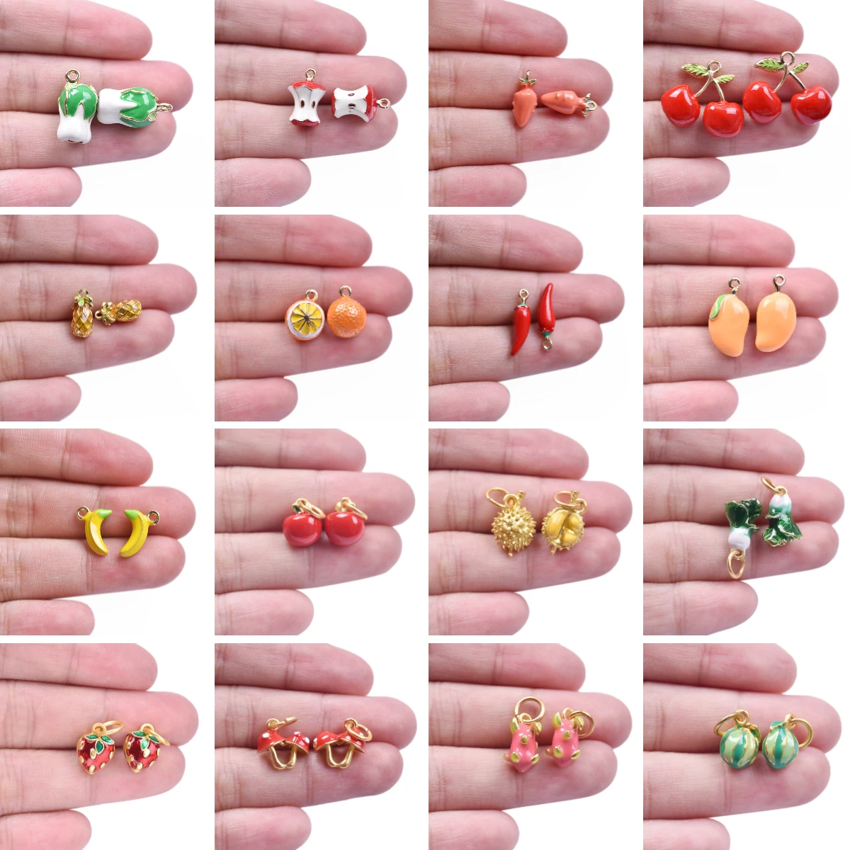 Cute Food Fruit Loop Earrings Mushroom Candy Apple Strawberry Chili Cherry Pendants Earring Women Girls Ear Jewelry Charms Gifts 5