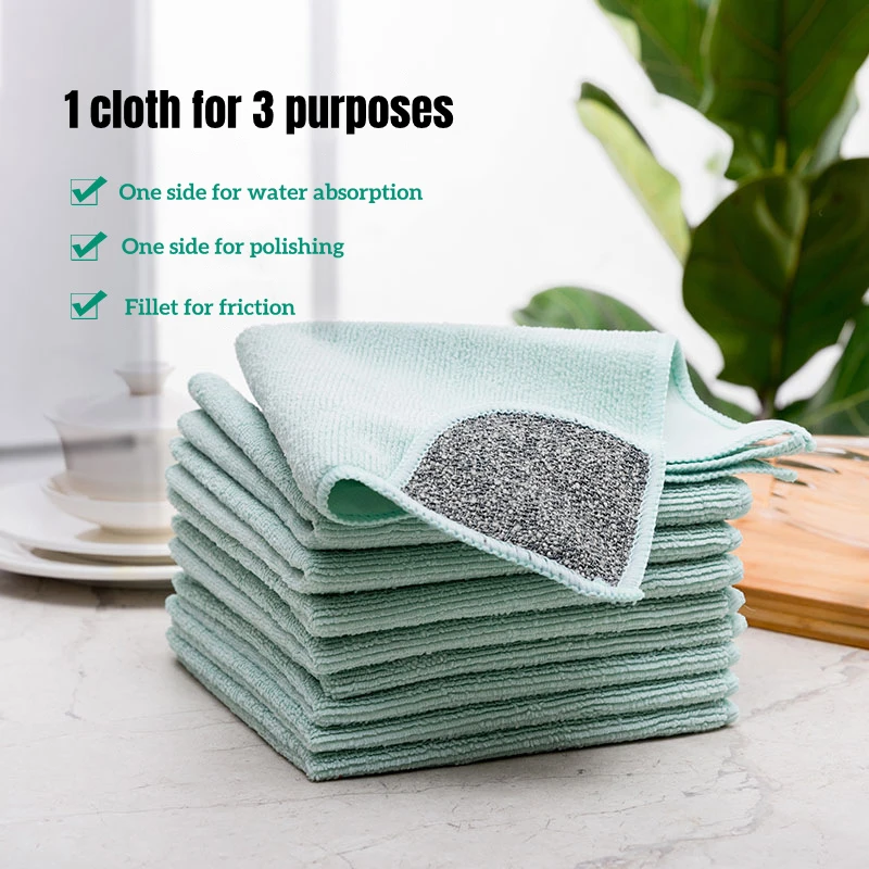 20 Pack Kitchen Dish Cloths, Super Absorbent Microfiber Cleaning Cloth for  Cleaning Dishes, Kitchen, Bathroom, Car (Grey & Green)