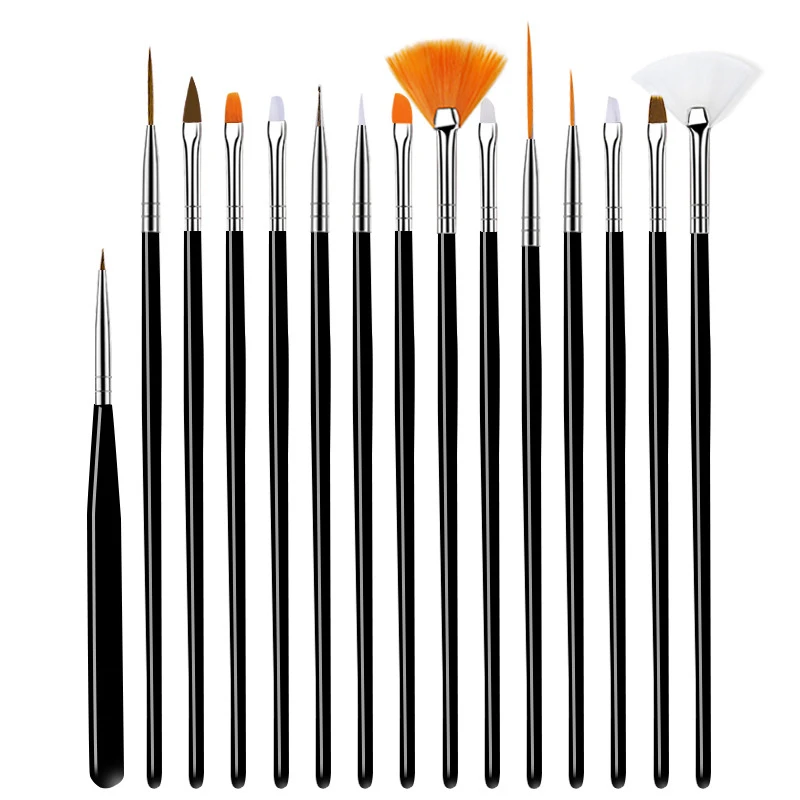 Fondant Cake Brush DIY Sugar Craft Baking Decorating Tools Cake Pen Brush for Fondant Painting Cookie Decoration 15Pcs/set cake brush set